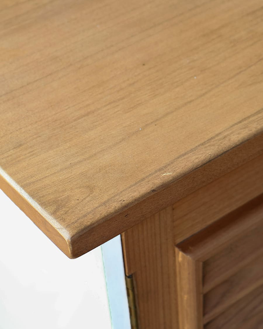 Inda - Bathroom furniture in solid white and natural wood