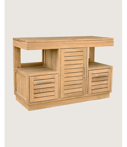 Oasis - Mueble de baño de teca maciza de 120 cm