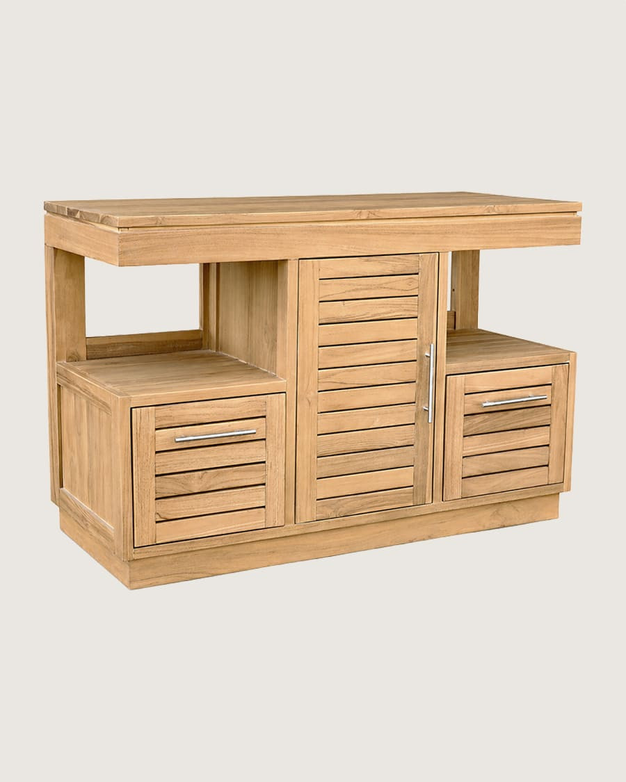 Oasis - Mueble de baño de teca maciza de 120 cm