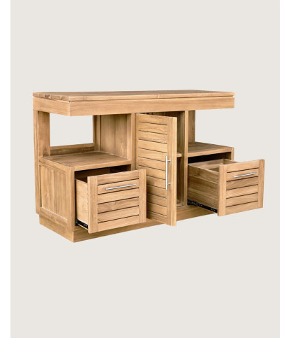 Oasis - Mueble de baño de teca maciza de 120 cm