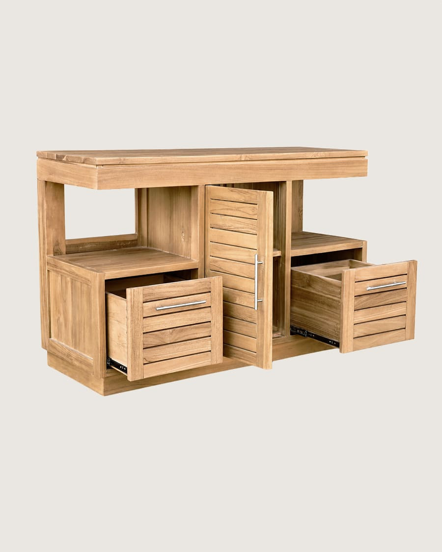 Oasis - Mueble de baño de teca maciza de 120 cm