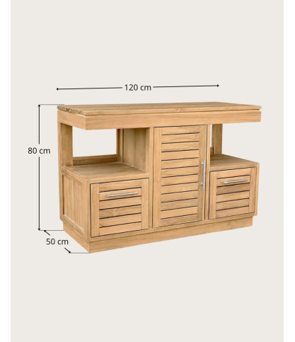 Oasis - Waschtischunterschrank aus massivem Teakholz, 120 cm