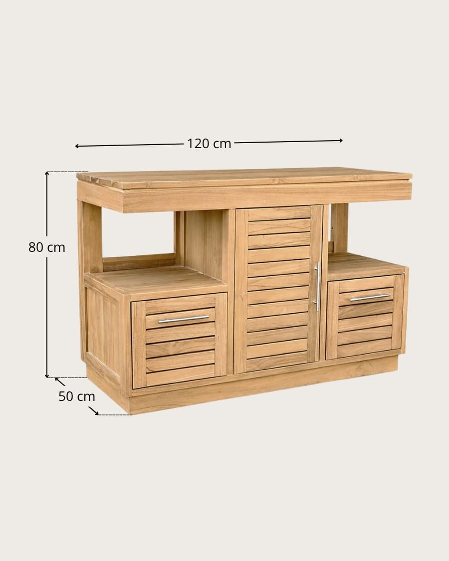 Oasis - Waschtischunterschrank aus massivem Teakholz, 120 cm