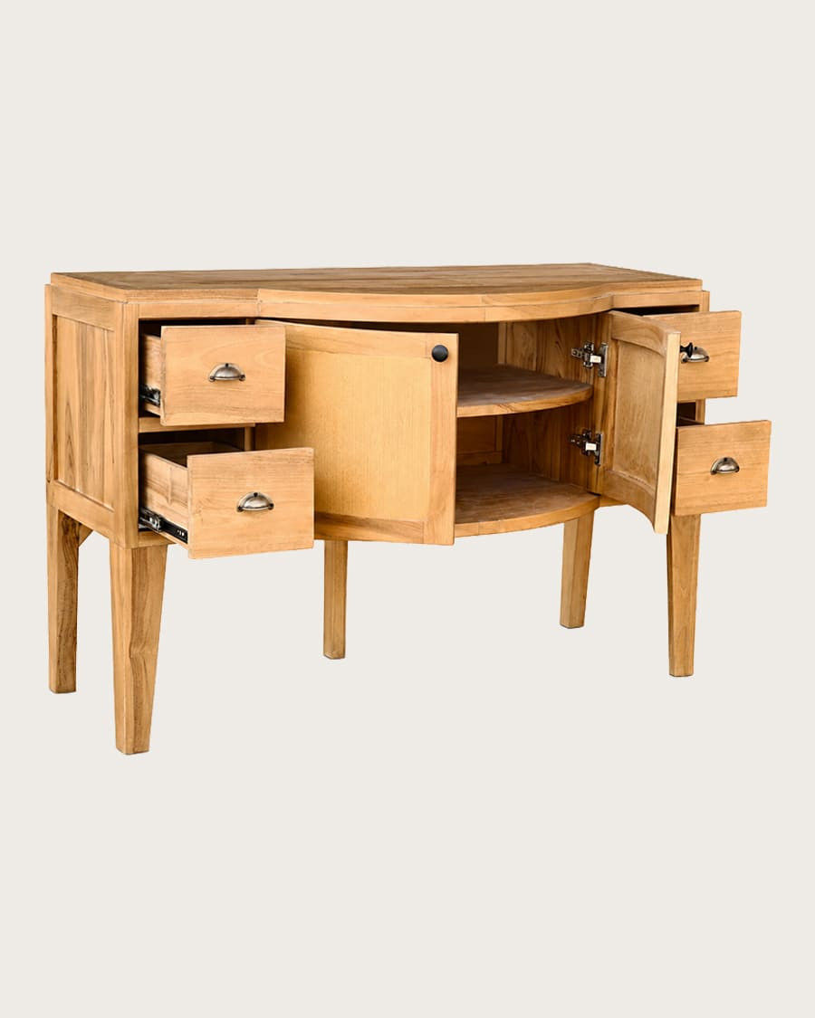 Dikana - Meuble de salle de bain en teck avec rangement, 120 cm