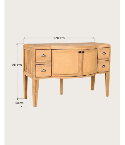 Dikana - Teak storage sideboard, 120 cm
