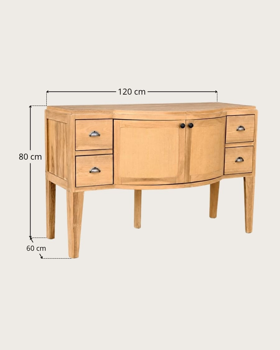 Dikana - Teak storage sideboard, 120 cm