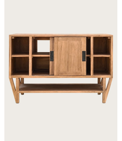 Teresina - Meuble de salle de bain en teck avec rangement, 120 cm
