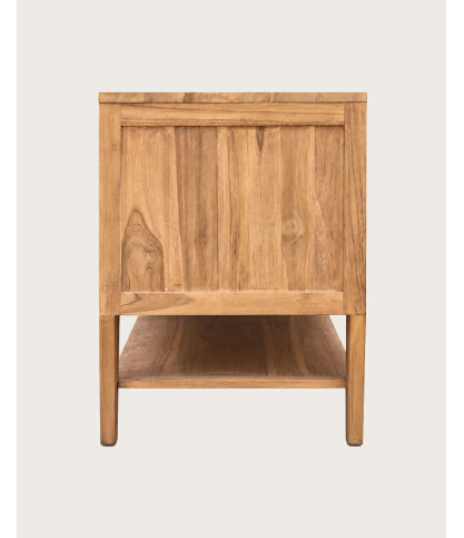 Teresina - Meuble de salle de bain en teck avec rangement, 120 cm