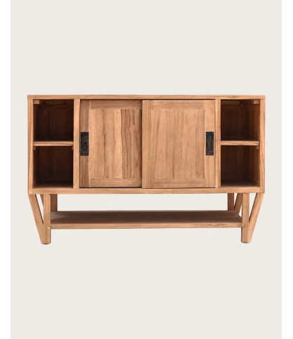 Teresina - Meuble de salle de bain en teck avec rangement, 120 cm