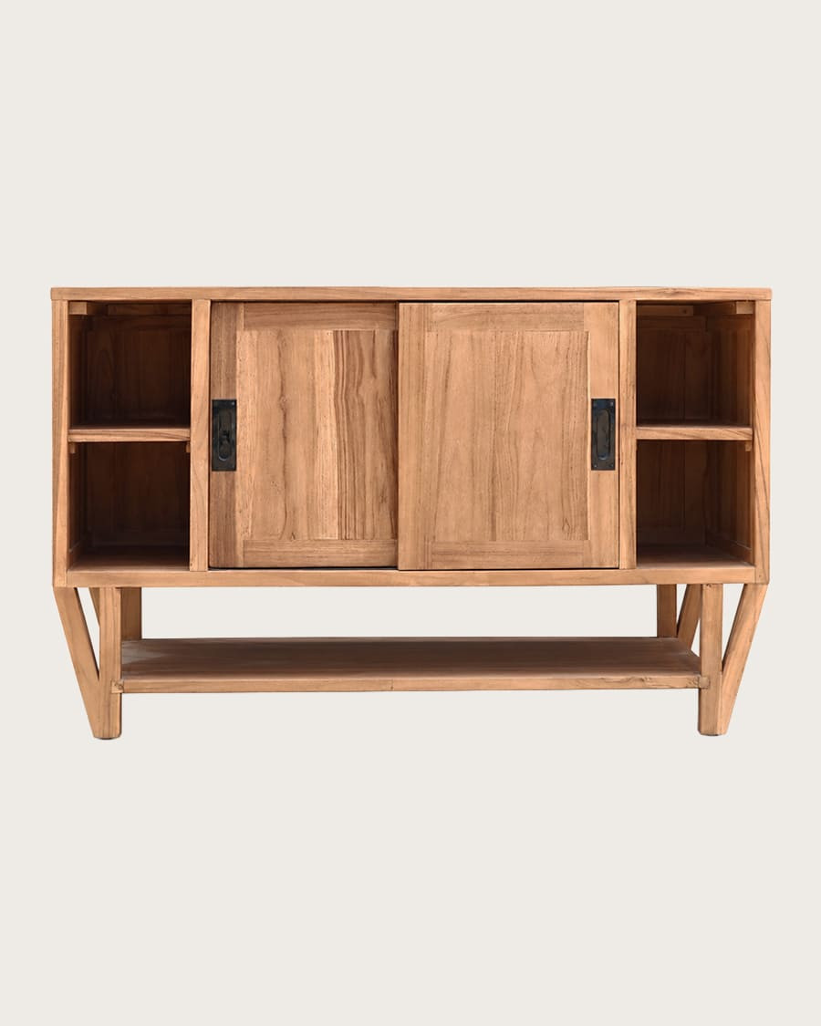 Teresina - Credenza contenitore in teak, 120 cm