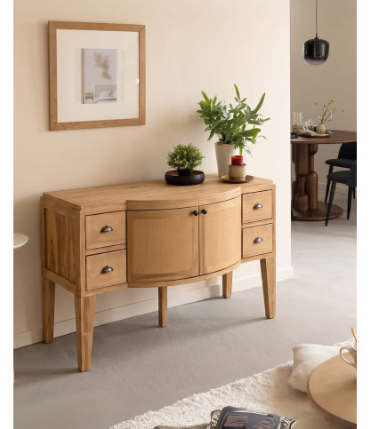 Dikana - Teakhouten dressoir met opbergruimte, 120 cm