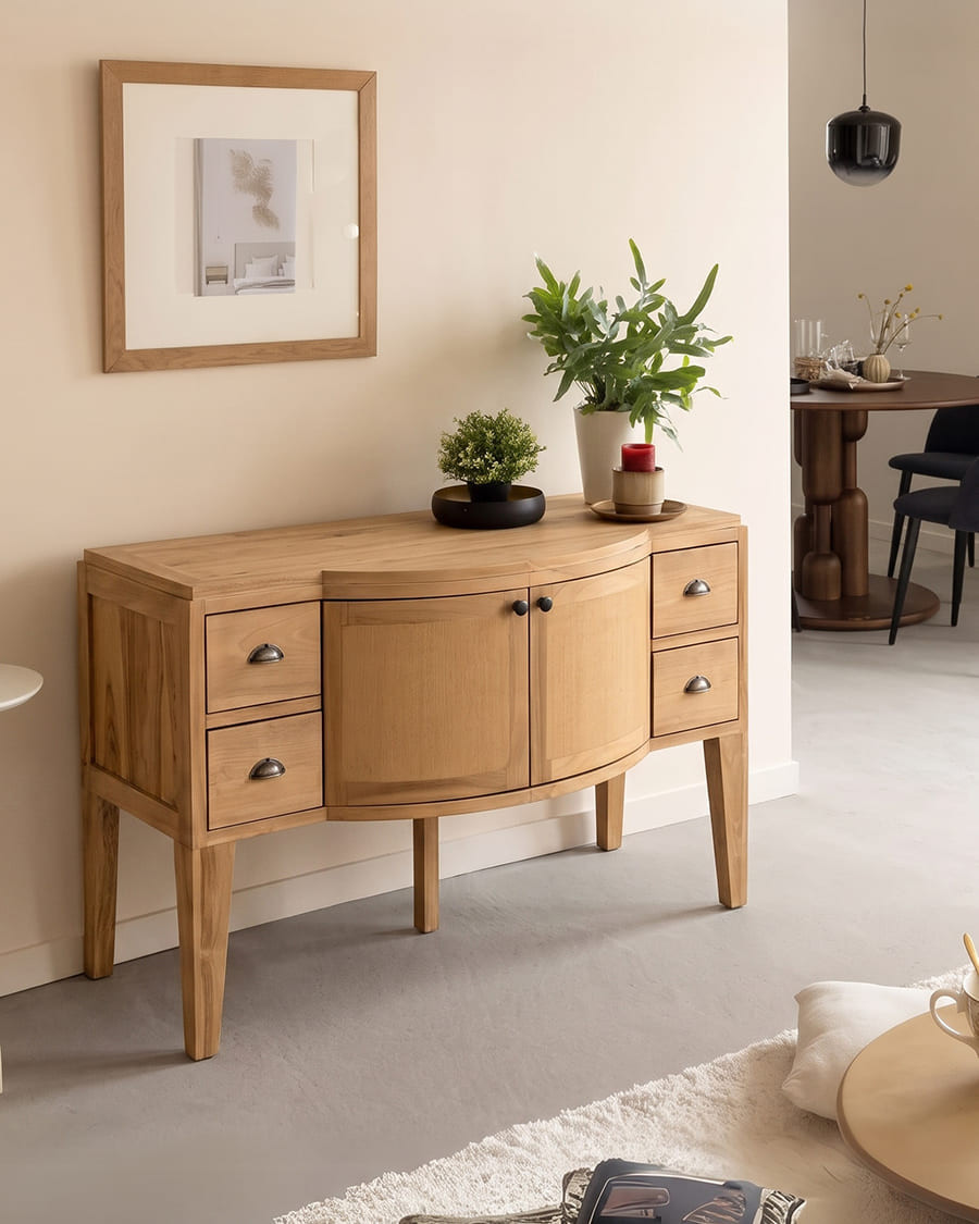 Dikana - Teak Sideboard mit Stauraum, 120 cm