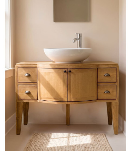 Dikana - Credenza contenitore in teak, 120 cm