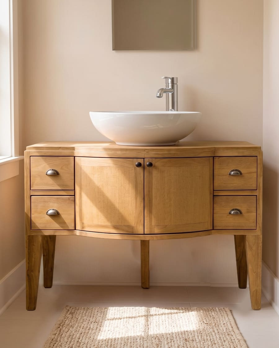Dikana - Teakhouten dressoir met opbergruimte, 120 cm