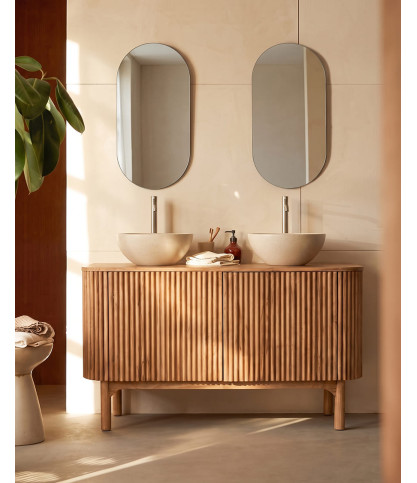 Orma - Armario de baño de madera de teca con 2 puertas