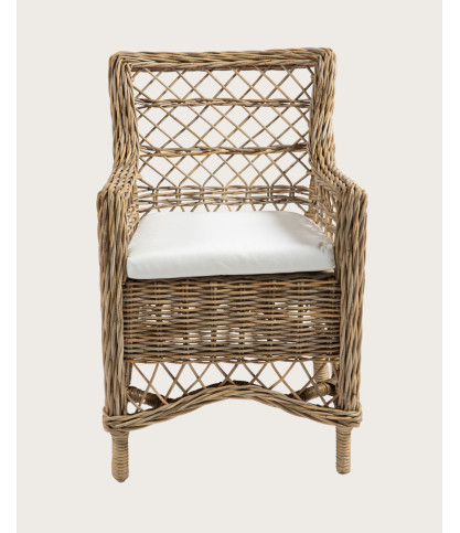 Asana - Rattan garden furniture set with 1 bench and 2 armchairs