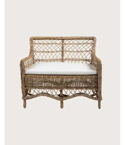 Asana - Rattan garden furniture set with 1 bench and 2 armchairs