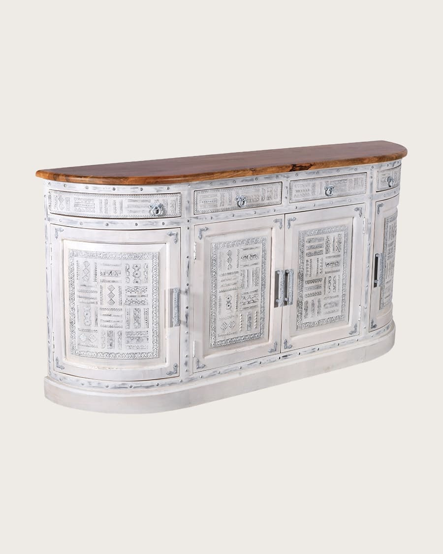 Argo - Credenza in legno massello di mango bianco