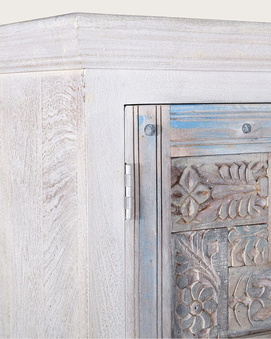 Viva - 2 door wardrobe in solid carved mango wood
