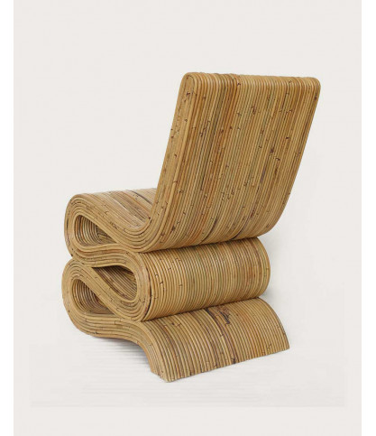 Diu - Poltrona di design in rattan intrecciato