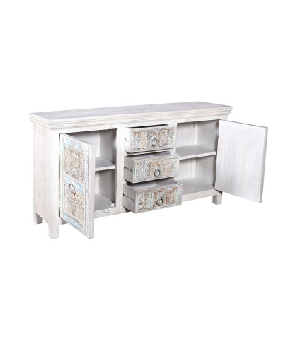 Viva - Wit dressoir met 2 deuren van massief hout, 170 cm
