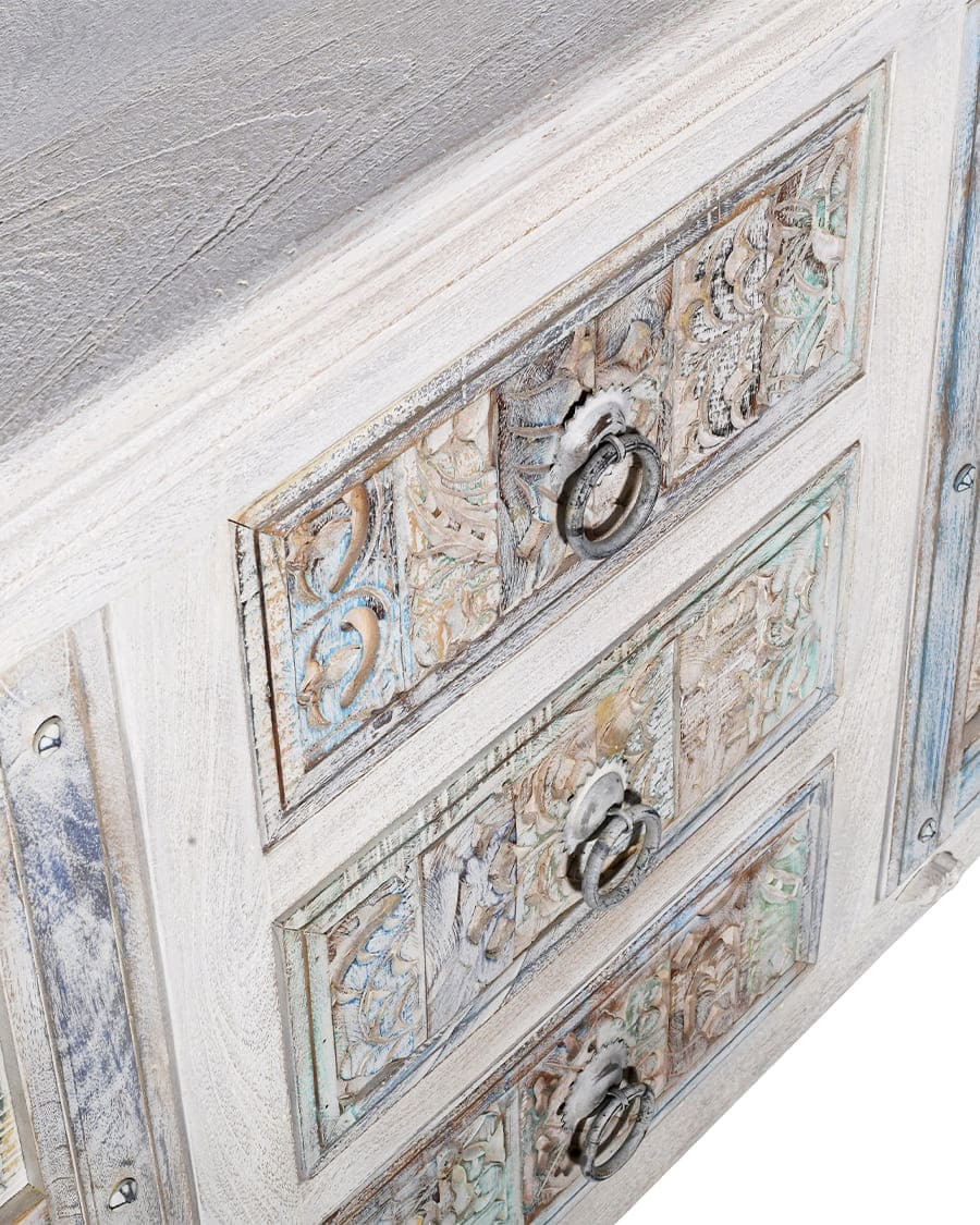 Viva - Credenza bianca a 2 ante in legno massello, 170 cm