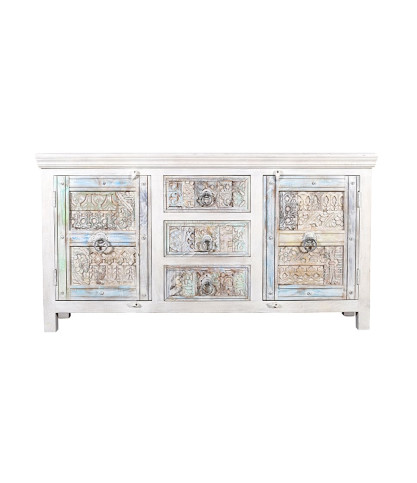 Viva - Credenza bianca a 2 ante in legno massello, 170 cm