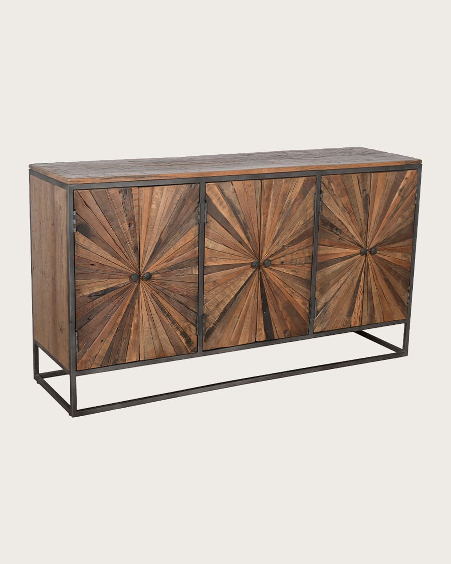 Mandala - Aparador de madera de mango tallada, 160 cm