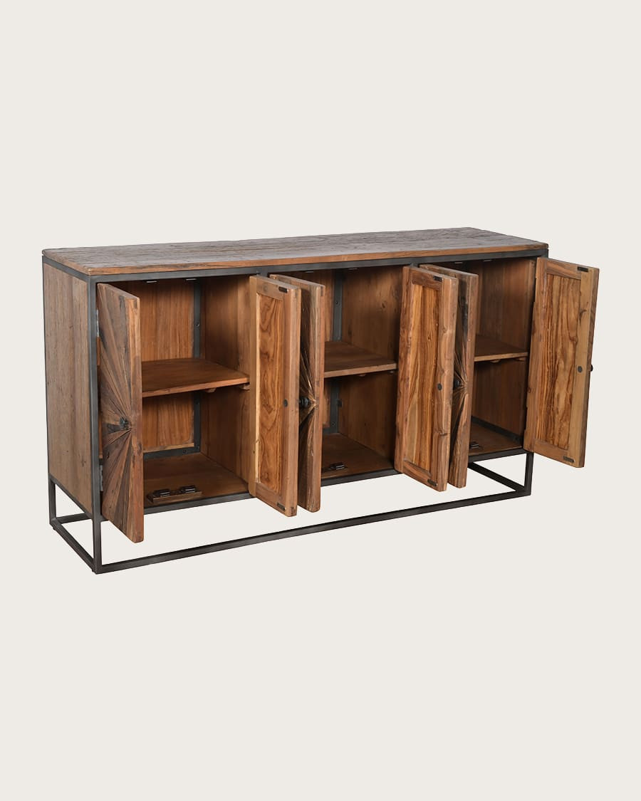 Mandala - Buffet en bois de manguier sculpté, 160 cm