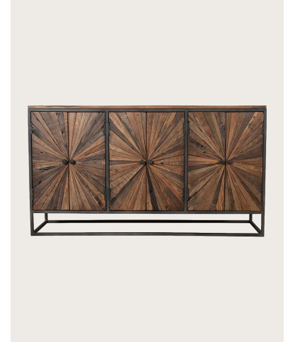 Mandala - Buffet en bois de manguier sculpté, 160 cm