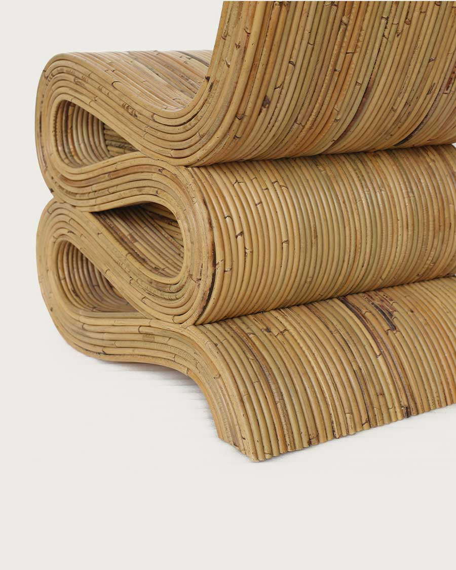 Diu - Poltrona di design in rattan intrecciato