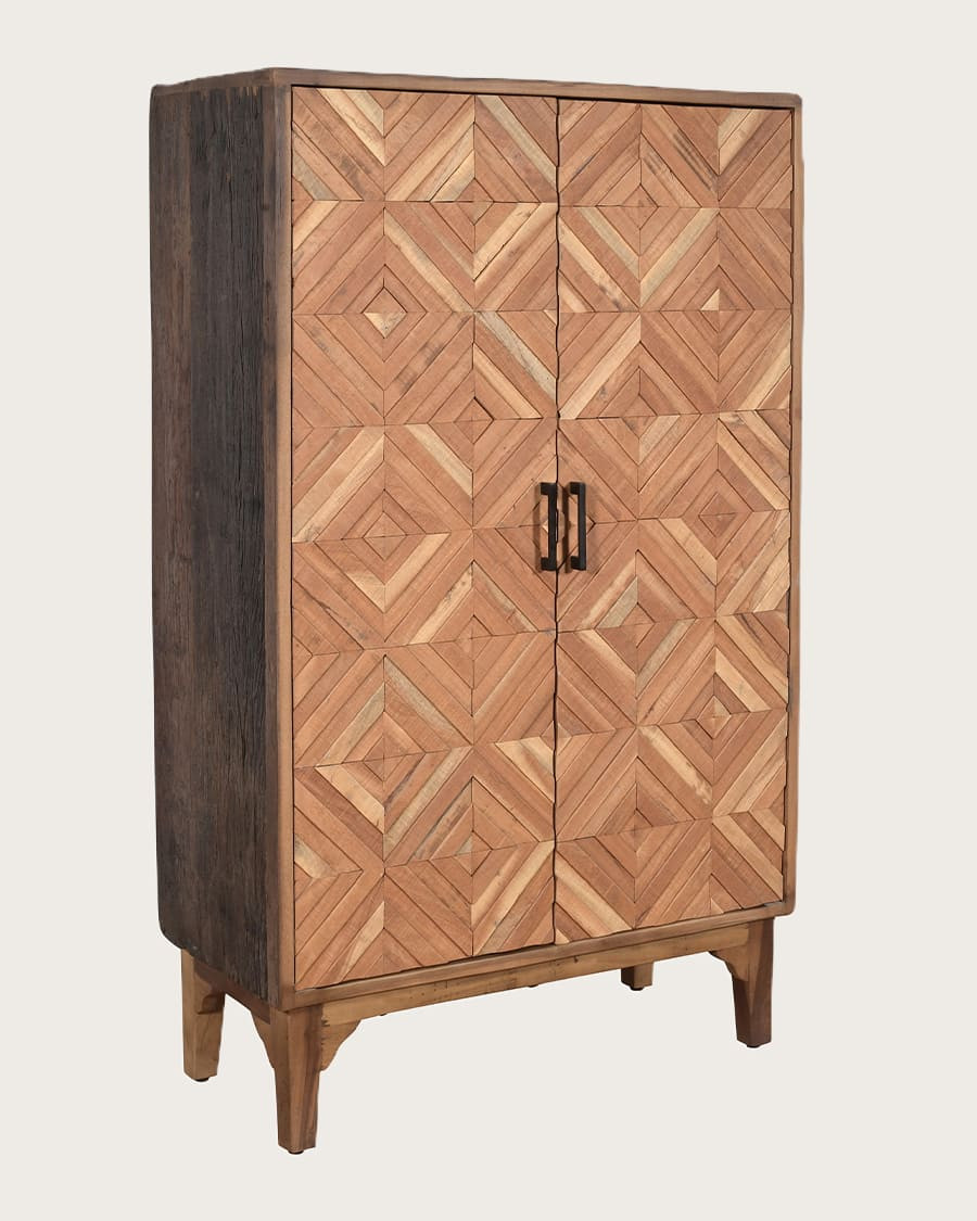 Naya - Armario de madera maciza de mango con 2 puertas