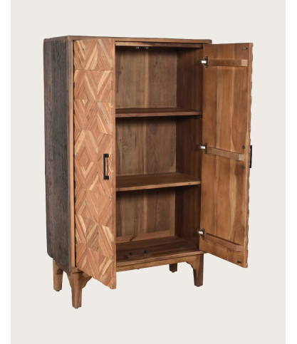 Naya - Armario de madera maciza de mango con 2 puertas