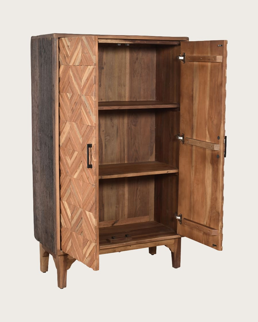 Naya - Armario de madera maciza de mango con 2 puertas