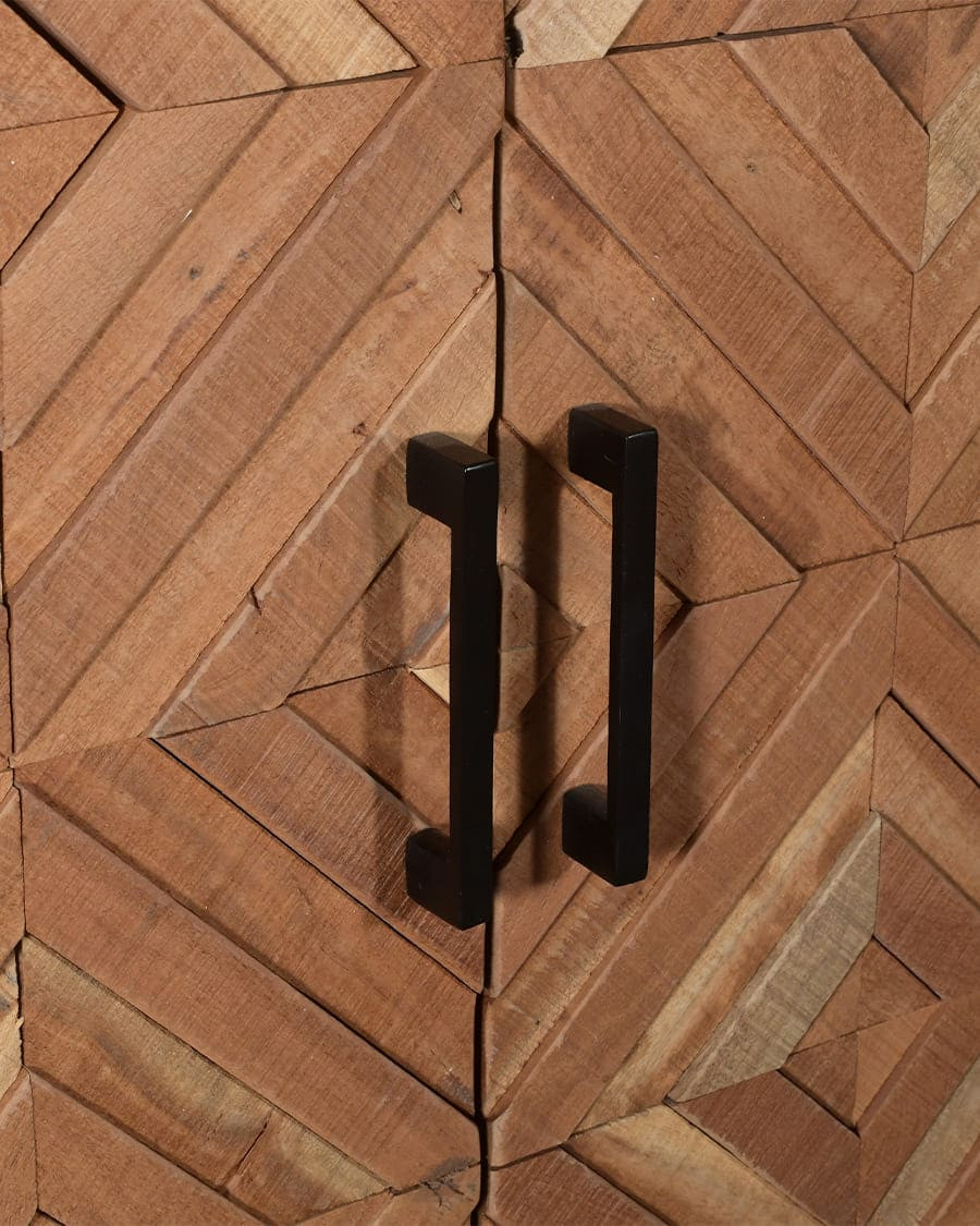 Naya - Armario de madera maciza de mango con 2 puertas