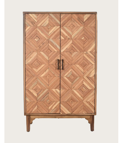Naya - Armario de madera maciza de mango con 2 puertas