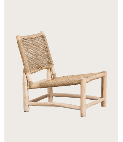 Jaya - Sillón de jardín de madera y cuerda trenzada