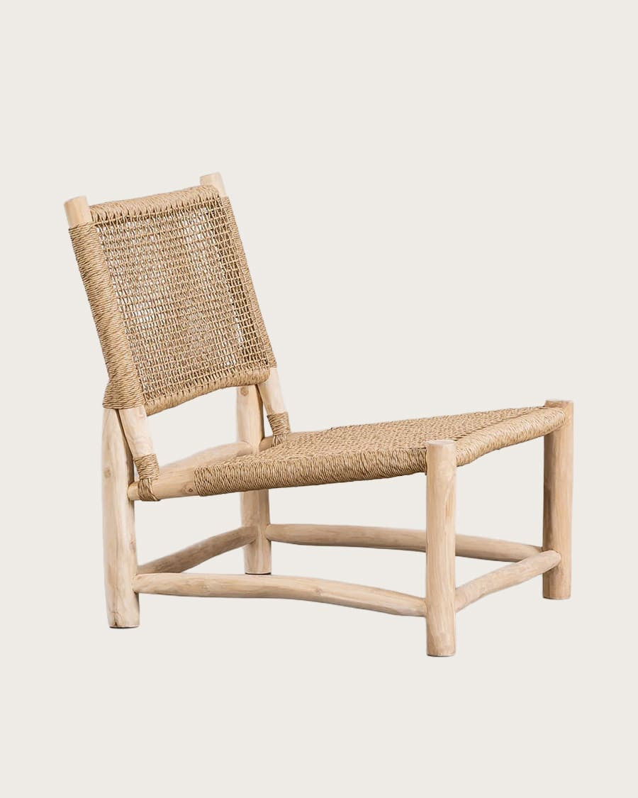 Jaya - Sillón de jardín de madera y cuerda trenzada