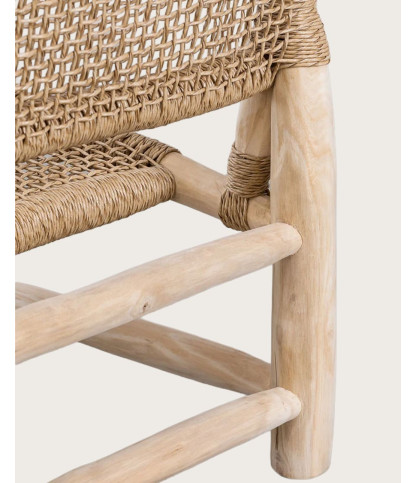Jaya - Poltrona da giardino in legno e corda intrecciata