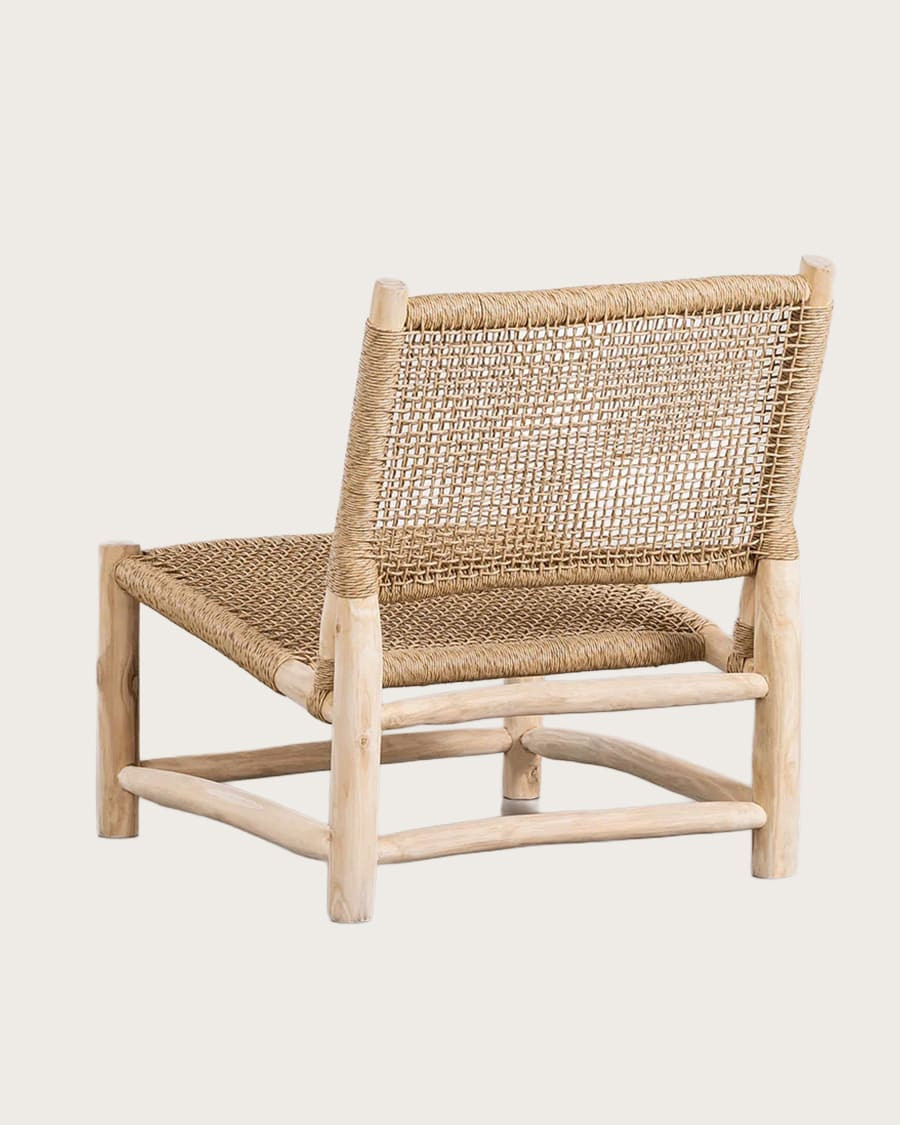 Jaya - Sillón de jardín de madera y cuerda trenzada