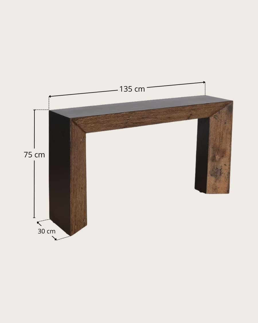 Luma - Console van massief mangohout
