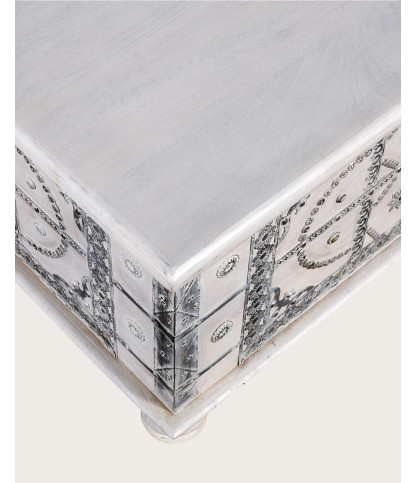 Bharata - Solid carved mango wood chest coffee table