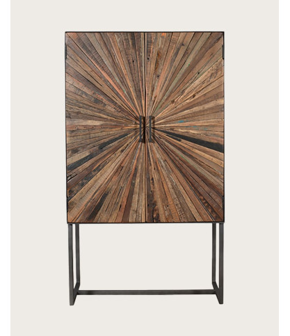 Mandala - Kleiderschrank aus Mangoholz und Metall