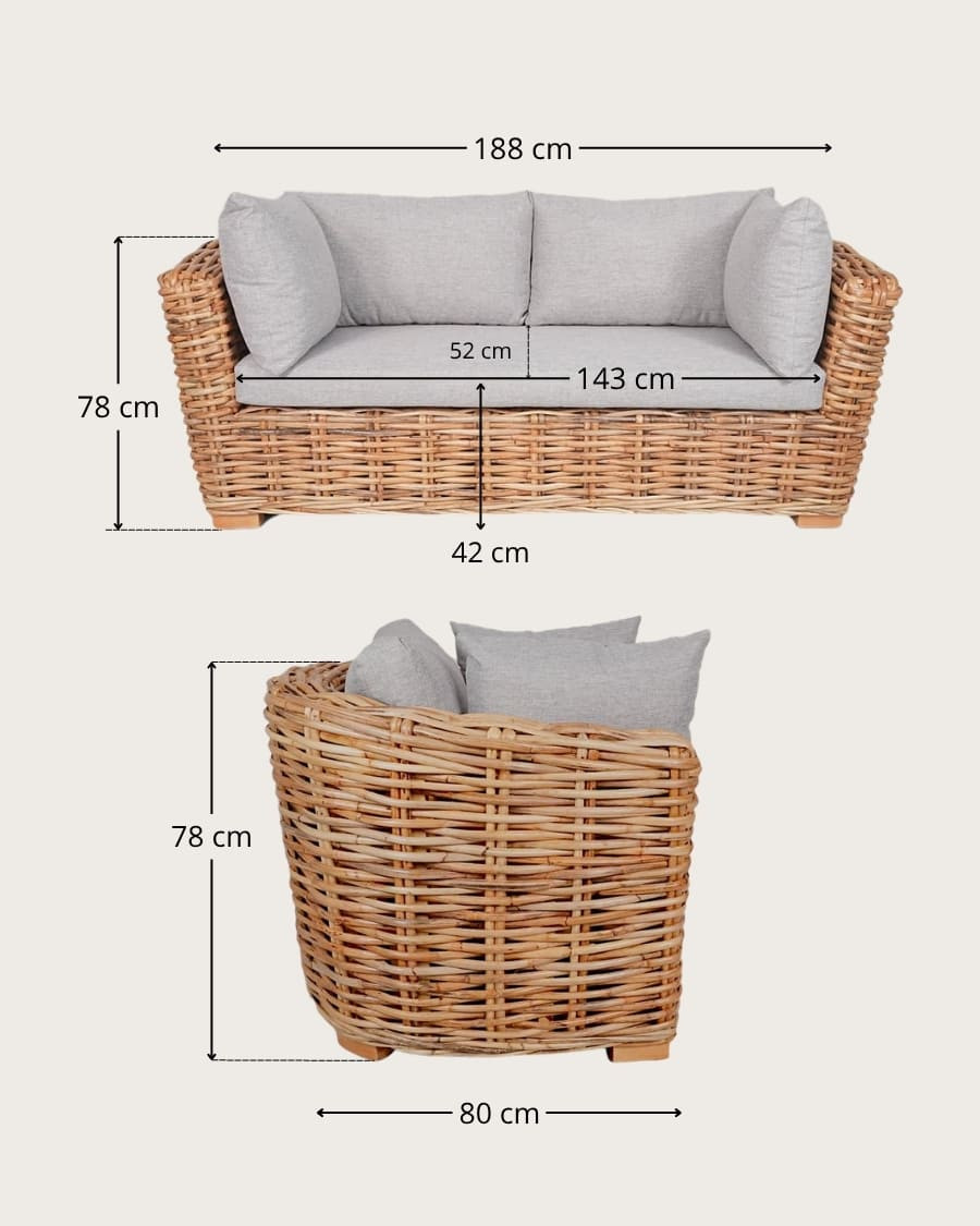 Ovéa - Mobili da giardino in rattan intrecciato
