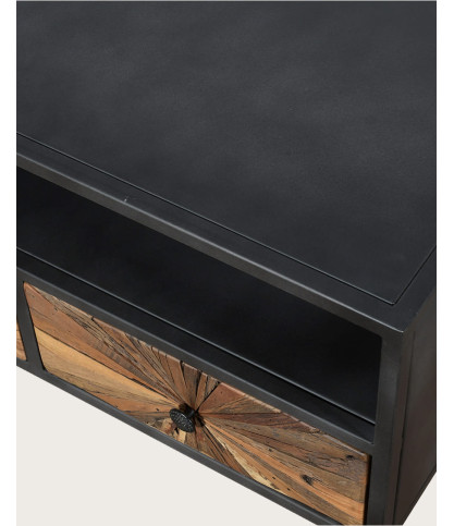 Mandala - Mueble para TV de madera maciza de mango y metal.