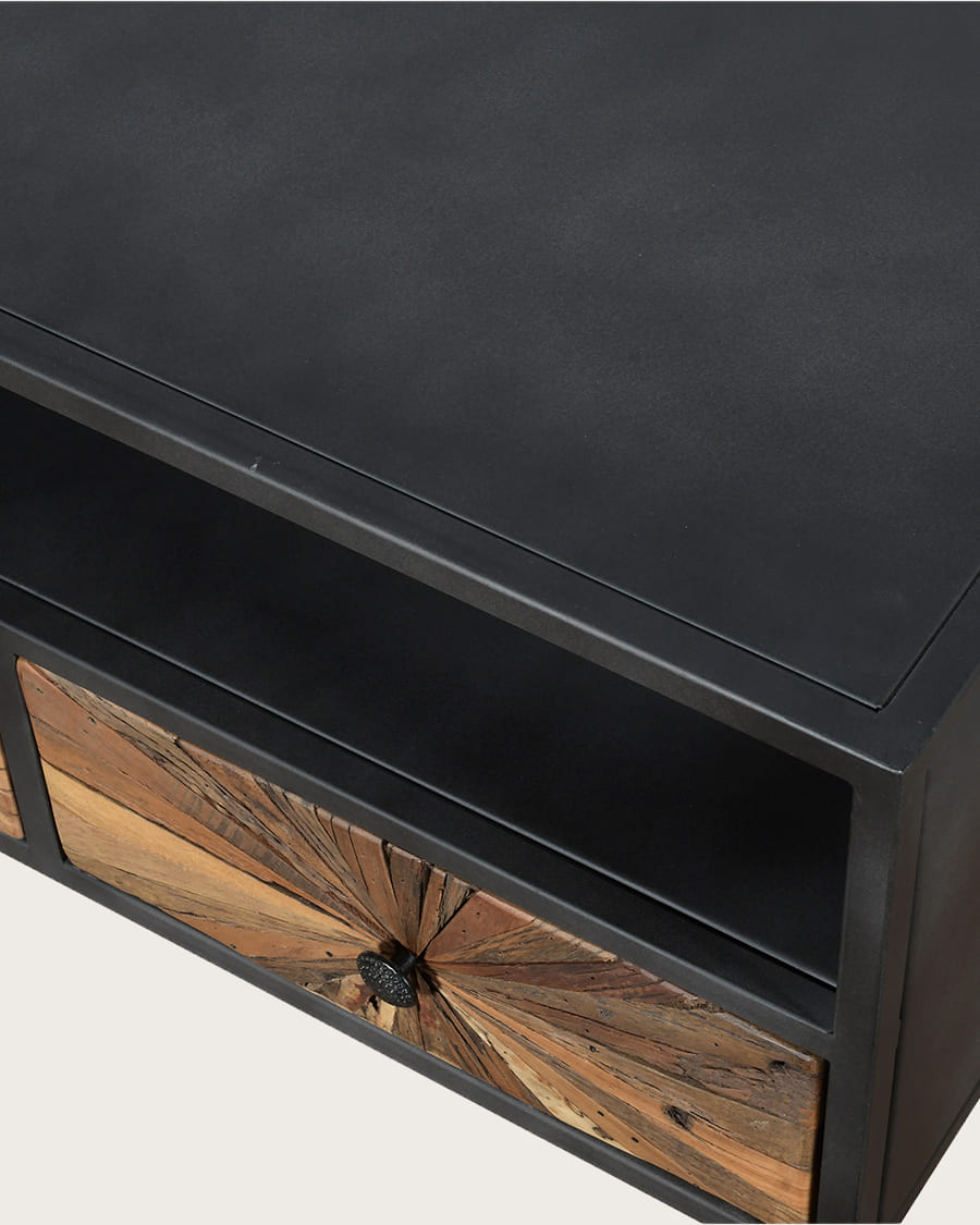 Mandala - Mobile porta TV in legno massello di mango e metallo