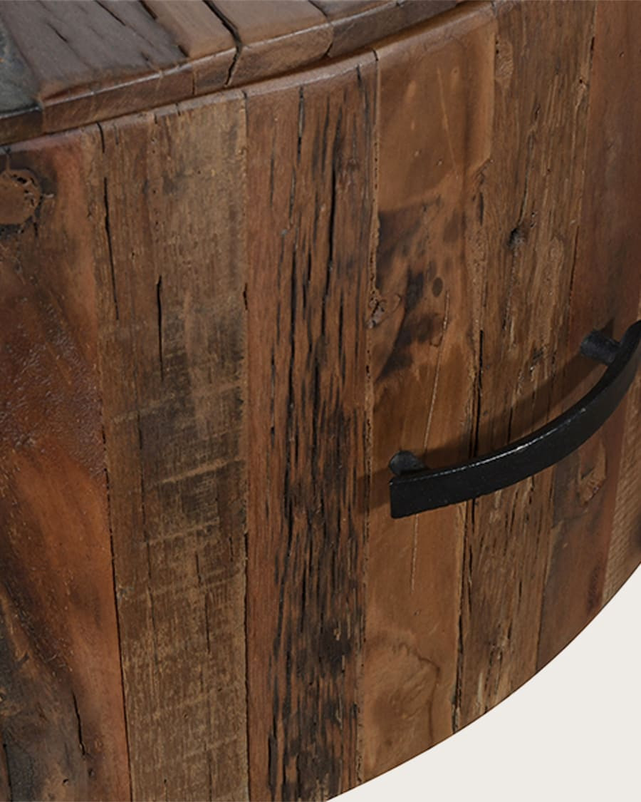 Mandala - Ronde salontafel van massief mangohout met lade