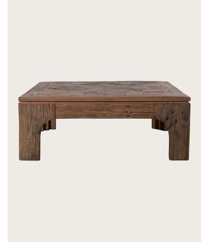 Alma - Square coffee table in solid mango wood