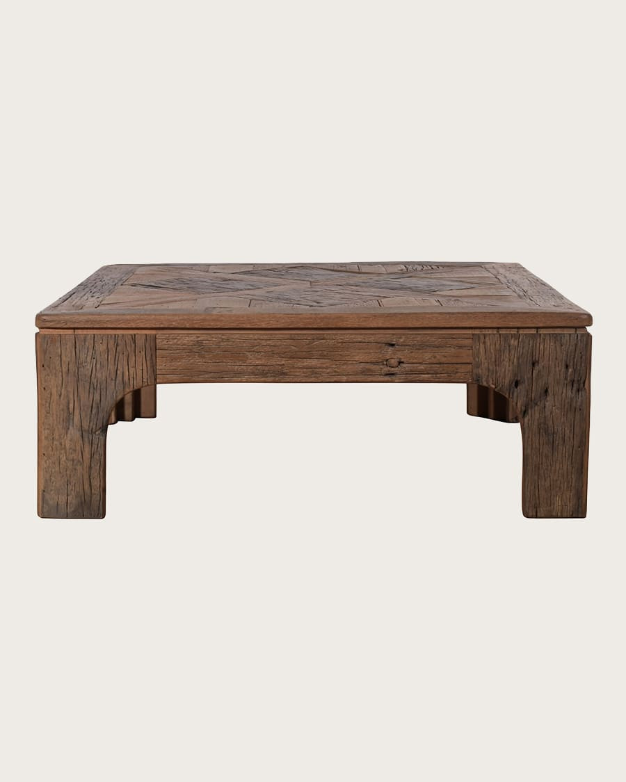 Alma - Mesa de centro cuadrada de madera maciza de mango.