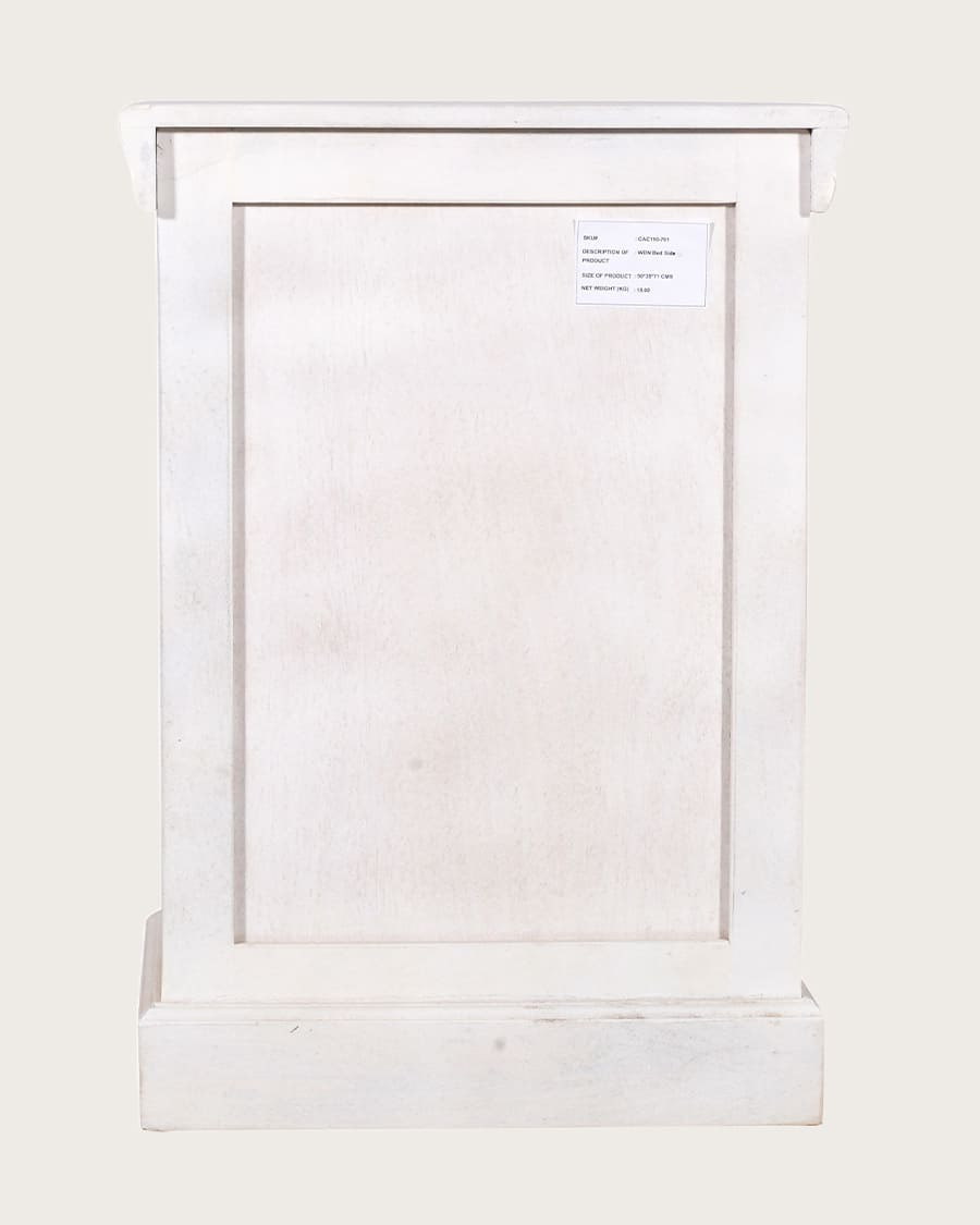 Viva - 1 door bedside table in solid carved mango wood